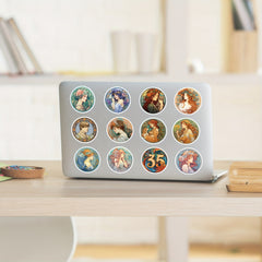 50pcs Mucha Style Stickers for Notebook Helmet Water Cup