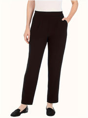  High Rise Straight Leg Pants with Pockets