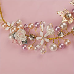 Faux Pearl Rhinestone Wedding Headdress Set Headband Bridal Headband
