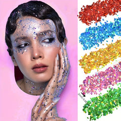 12Pcs Nail Glitter Holographic Makeup Face Hair Glitter