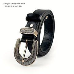 Vintage Braid Pattern Buckle Belt For Women