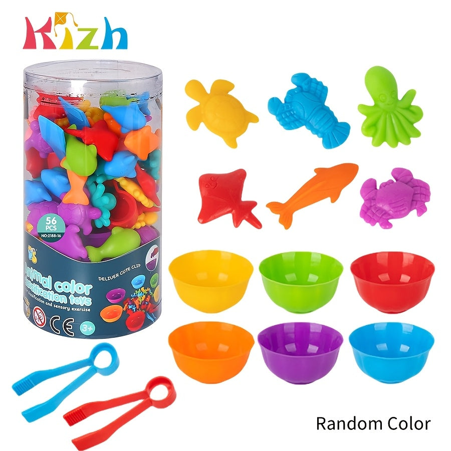 Ocean Animals Counting Matching Game Sorting Toy with Bowl