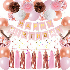 Rose Golden Party Decorations Birthday Party Decor Kit