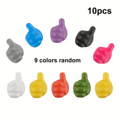 10pcs Hand Shaped Rubber Hooks - Cable & Power Cord Organization