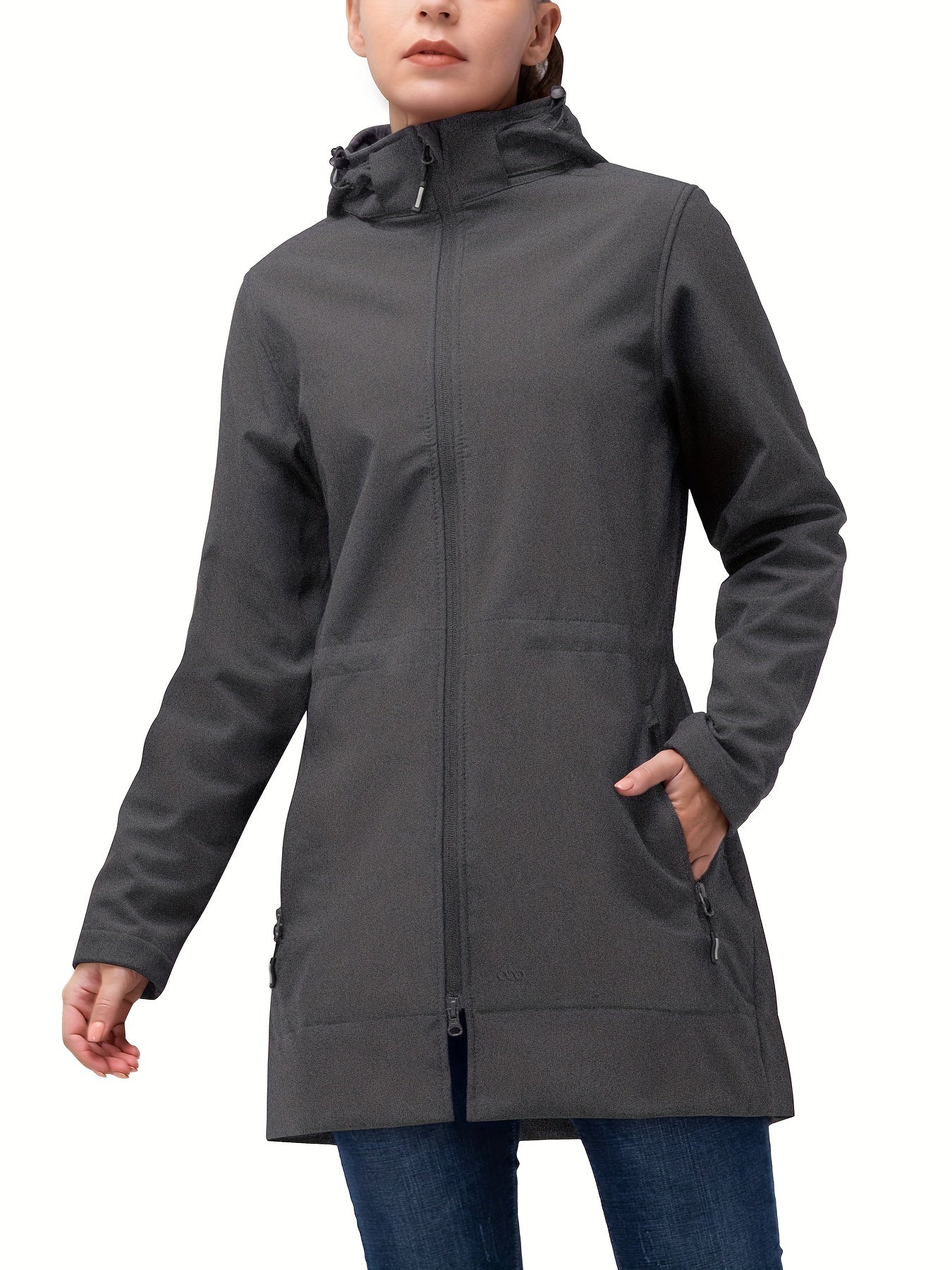 Women's Waterproof Hooded Jacket Fleece Lined Windbreaker