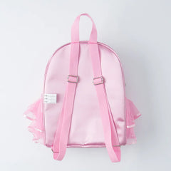 Pink Ballet Bag for Girls with Ruffle Embroidery Backpack