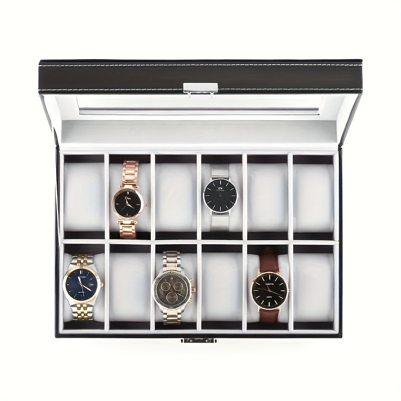 12 Slot Watch Display Storage Box with Soft Liner