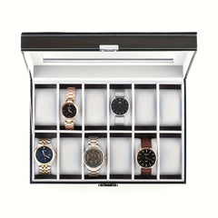 12 Slot Watch Display Storage Box with Soft Liner