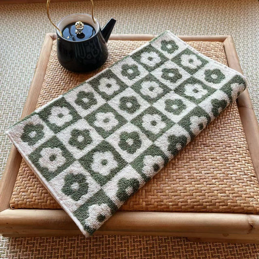 Flower Pattern Hand Towel Coral Fleece Soft Skin-friendly Face Towel