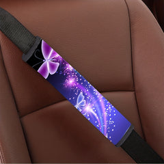 Feather Purple Butterfly Print Car Seat Belt Cover