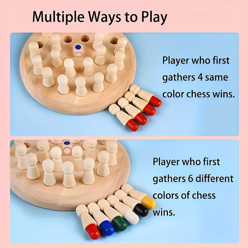 Wooden Parent Memory Board Game with Colorful Pegs