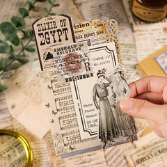 Vintage English Letters Newspaper Washi Stickers Pack - 24 Sheets