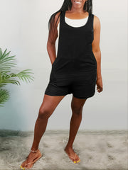 Casual High Waist Sleeveless Pocket Jumpsuit