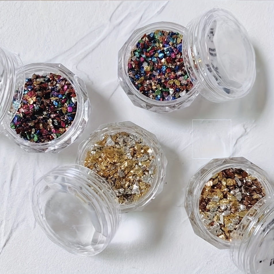 20 Metallic Crystal Chips Sprinkles for Resin Nail Art and DIY Crafts