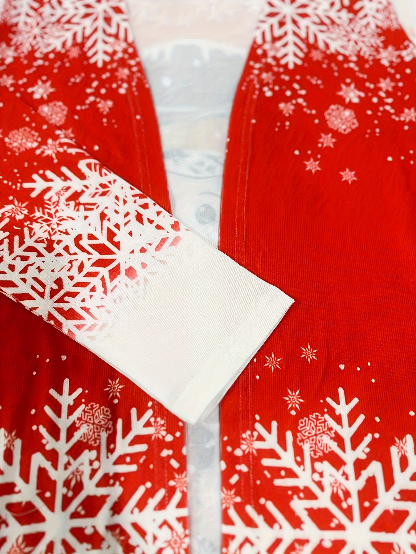  Snowman Print Long Sleeve Cardigan