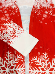  Snowman Print Long Sleeve Cardigan
