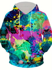 Colorful Flame 3d Print Hoodies For Men Graphic Hoodie With Kangaroo Pocket