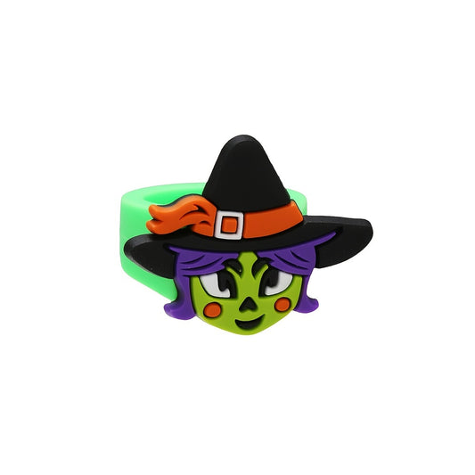 Halloween Cartoon Ghost Pumpkin Skull Ring Children's PVC Toy Gift