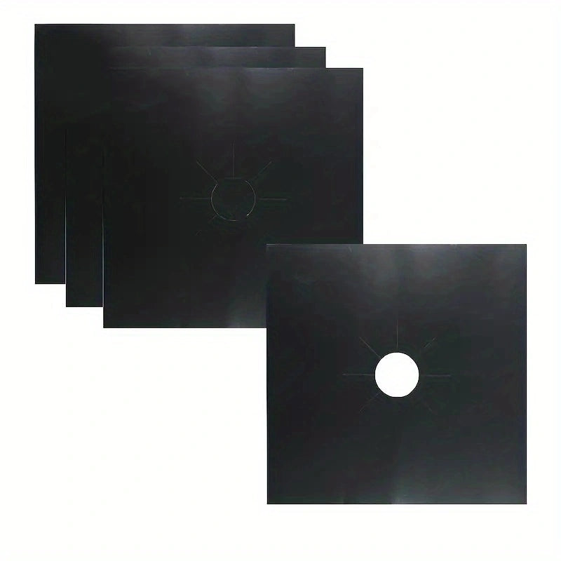 4pcs Gas Cooker Mat 0.2mm High Temp Stable Safe Non-toxic for Kitchen RV Outdoor