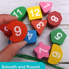 Shape Sorting Clock Teaching Time Number Blocks Puzzle Montessori Toy