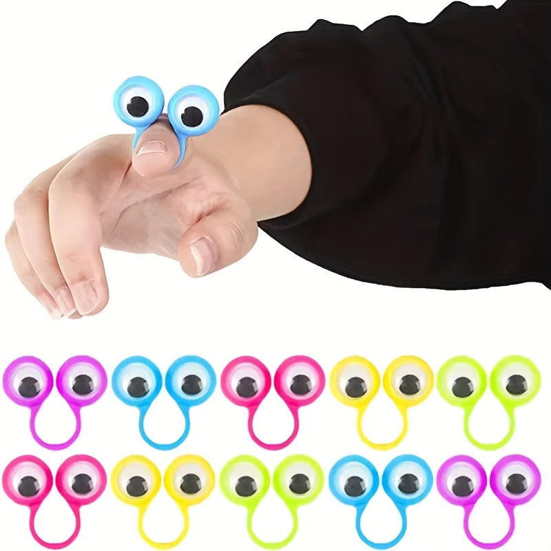 5pcs Big Eyed Finger Ring for Holiday Prank Games
