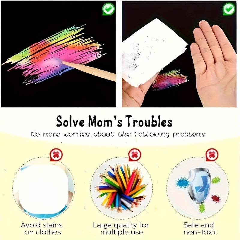 50pcs Rainbow Scratch Art Set Family Fun Halloween Easter