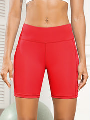 Women's Cycling Shorts Red Moisture Wicking Fabric