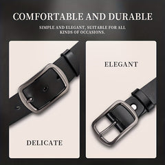Men's PU Leather Belt Unisex Plain Decorative Accessories for Pants Jeans