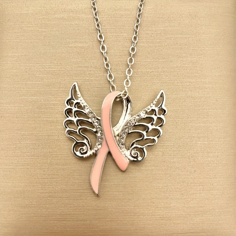 Rhinestone Wings Knot Pendant Necklace for Girls