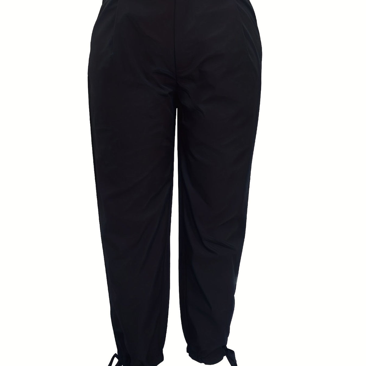 Solid Side Knot High Rise Button Fly Pants