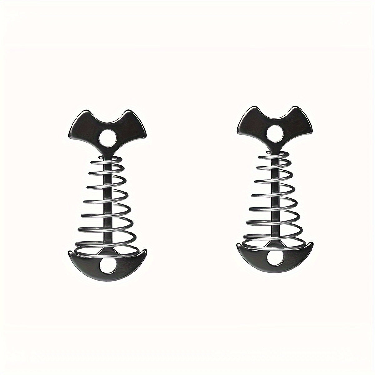 2PCS Spring Fishbone Ground Nails for Camping Tent Canopy