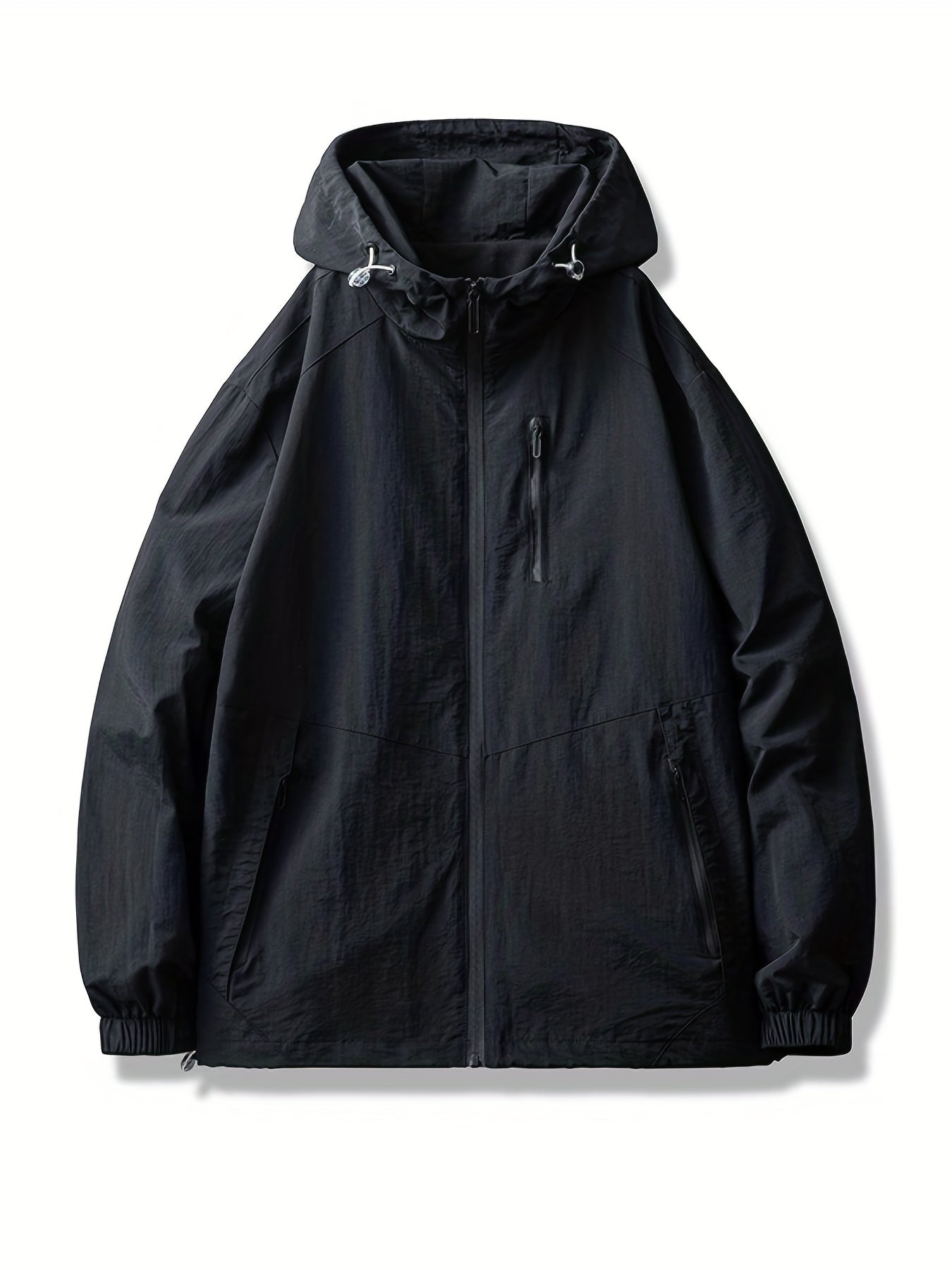Men's Lightweight Hooded Windbreaker Jacket Zip Up Coat