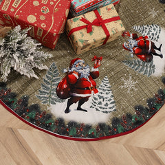 Christmas Print Tree Dress Cartoon Round Elk Christmas Tree Decoration