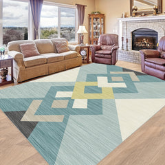 Soft Modern Geometric Carpet Floor Mat Non Slip Area Rugs for Living Room