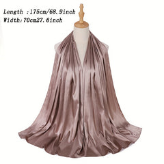 Candy Satin Hijab Silk Scarf Casual Shawl Windproof Head Wraps