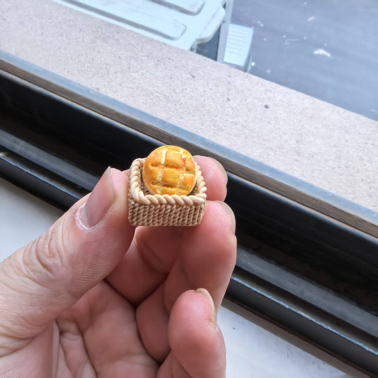 Mini Bread Basket Dollhouse Playset Tools for DIY Scenes