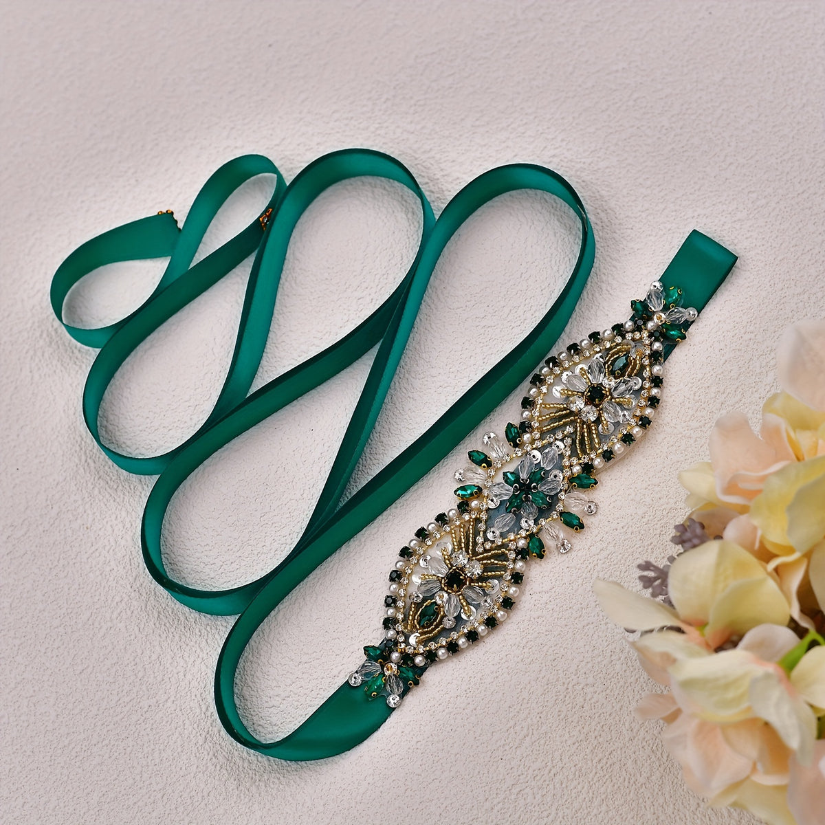 Green Crystal Belt for Special Occasions