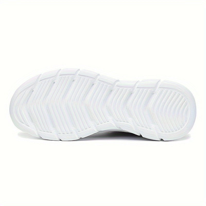 PLUS SIZE Men's Solid Running Shoes Comfy Non Slip Lace Up Sneakers