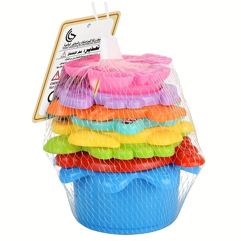 Kids Bath Toys Set - 12/16pcs Water Layer Cup Building Blocks Bathroom Bathing T