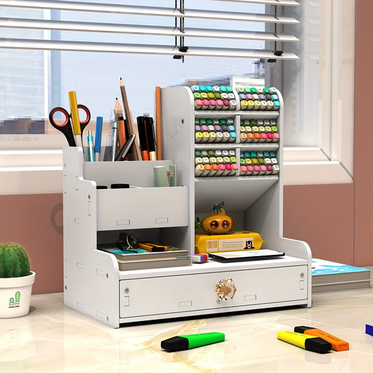 Desktop Pen Holder Storage Drawer Large Capacity