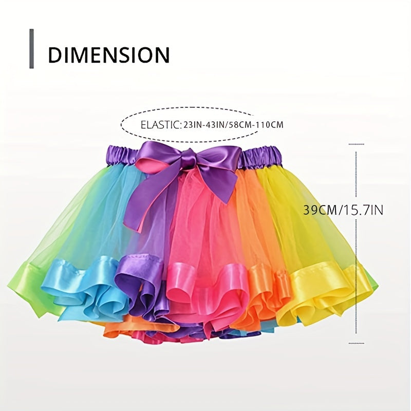 Rainbow Tutu Skirt for LGBTQ UV Glow Party Clown Halloween