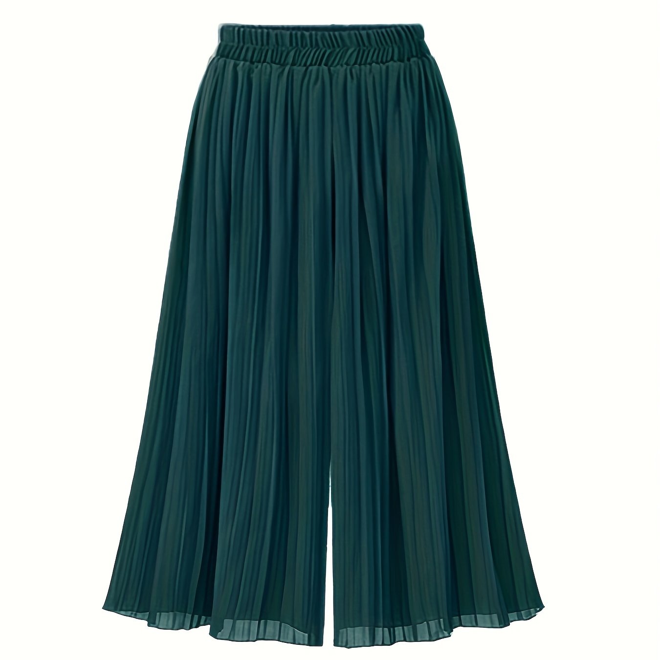  Wide Leg Trousers Elastic High Rise Pleated