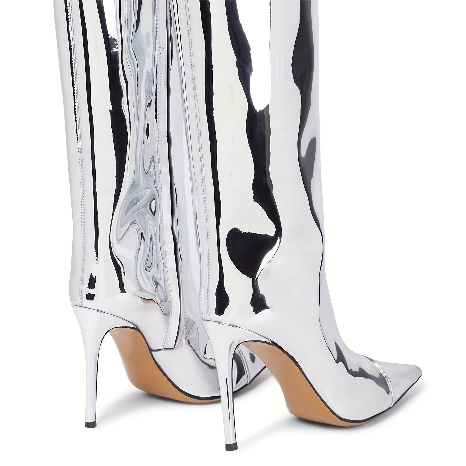Women's Patent Leather Long Boots Stiletto Heel Over Knee Shoes