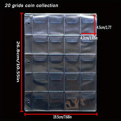 10 Coin Collecting Pages, 3 Sizes, 12/20/24 Grids
