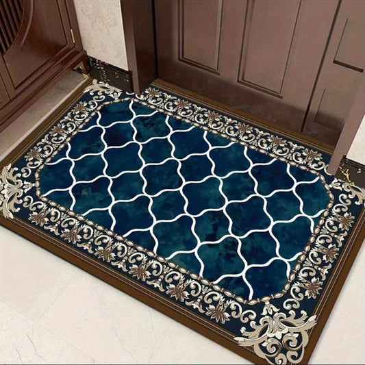 Large Floral Velvet Rug Non-slip Soft Rug for Living Room