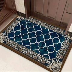 Large Floral Velvet Rug Non-slip Soft Rug for Living Room