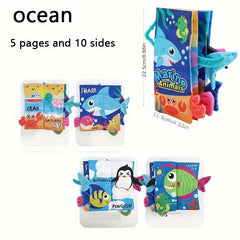 Interactive Animal Tail Cloth Book for Toddlers 0-3 Years