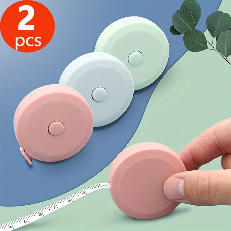 2pcs Pink Green 60 inch Soft Tape Measure Double Scale Body Measurement Tool