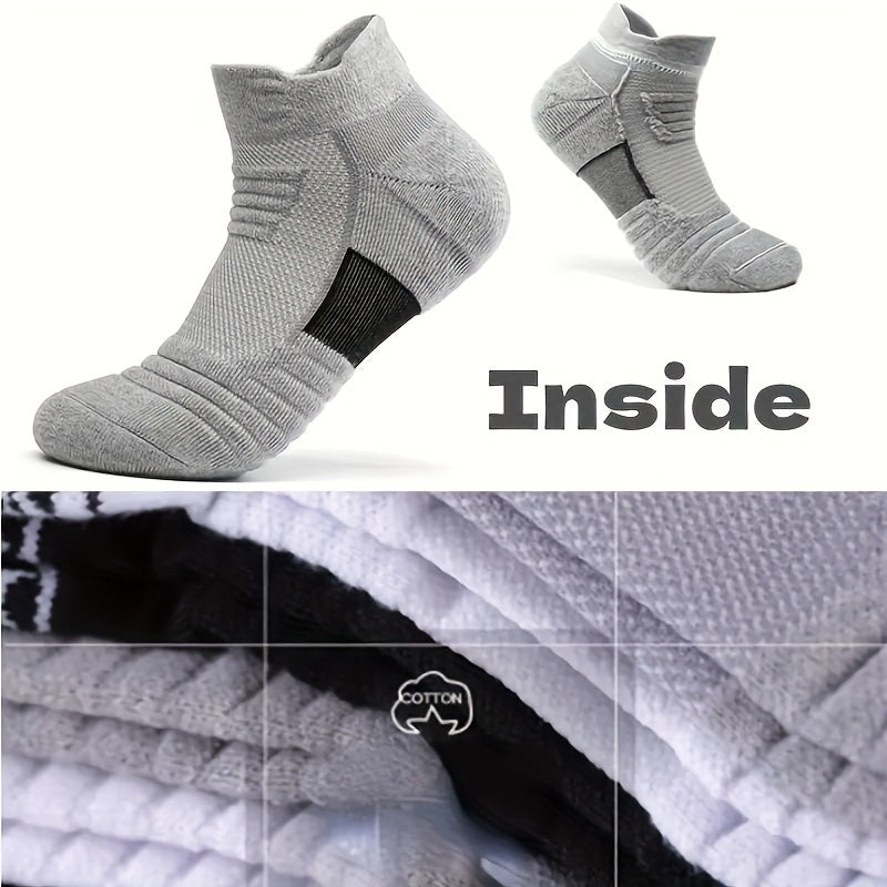 3 Pairs Men's Mid Crew Sport Socks Absorbent Breathable for Basketball Running