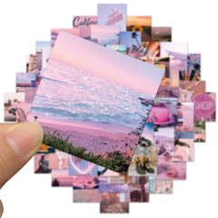 116pcs Purple Pink Photo Stickers Notebook Ipad Decoration